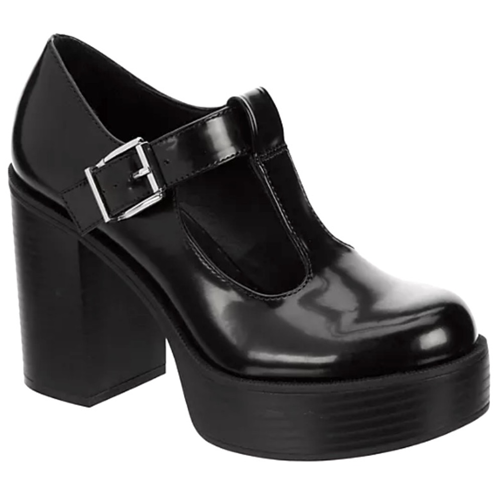 Steve Madden Black Patent Mary Jane Platform Heels